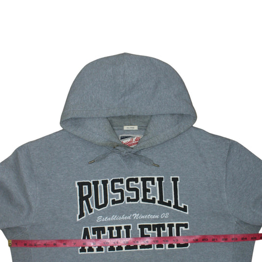 Mens UK Size 2XL Russell Athletic Grey Pullover Hoodie