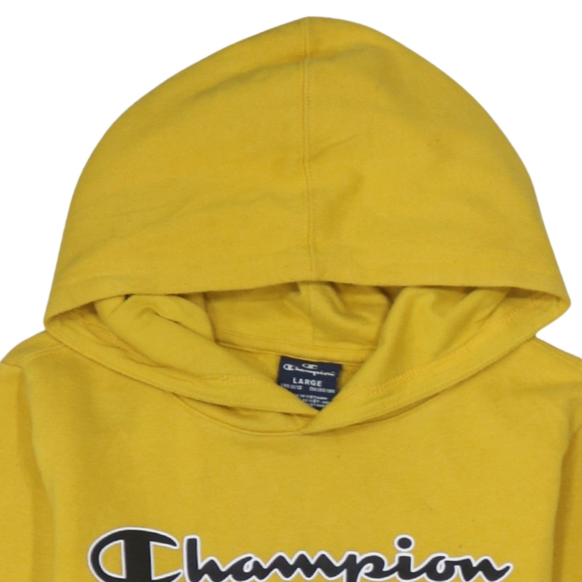 Additional view of Champion boys’ yellow pullover hoodie 11-12 years logo fleece sweatshirt