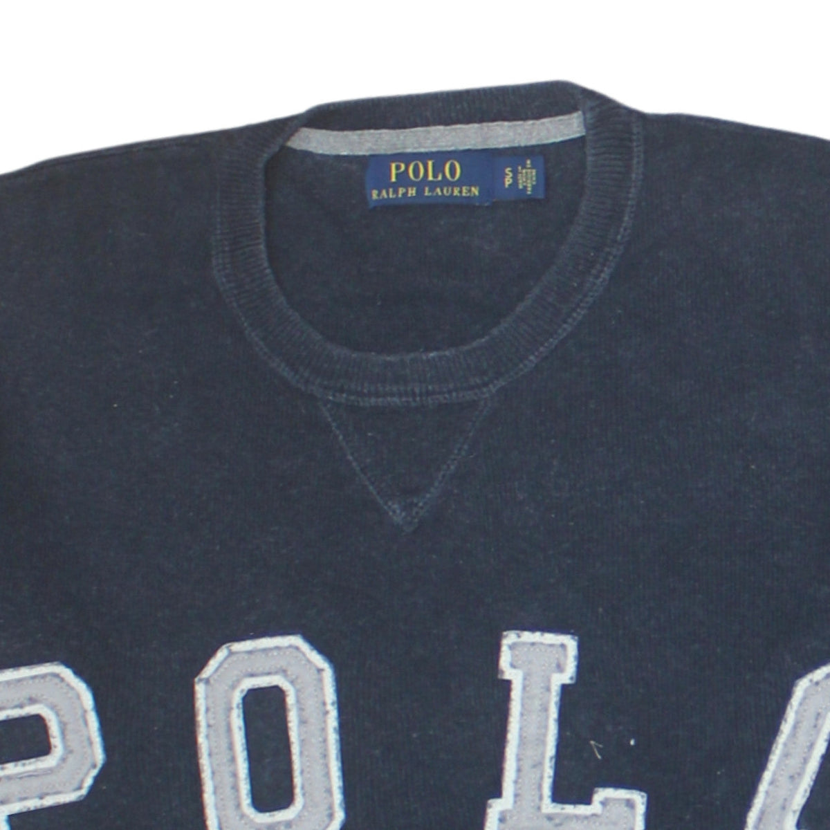 Mens UK Size S Polo Ralph Lauren Blue Pullover Sweatshirt