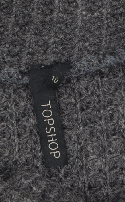 Womens UK Size 10 Topshop Grey Cardigan Jumper