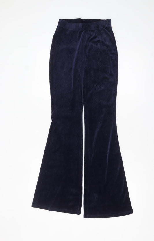 H&M Divided Womens Navy Blue Flared Corduroy Trousers XS
