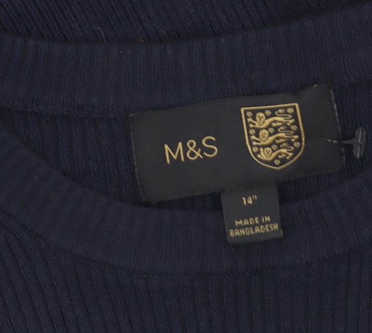 Womens UK Size 14 Marks and Spencer Navy (Blue) Pullover Jumper