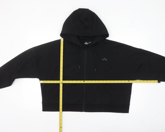 Crivit Womens Black Full Zip Hoodie Size L 16 Hooded Sweatshirt