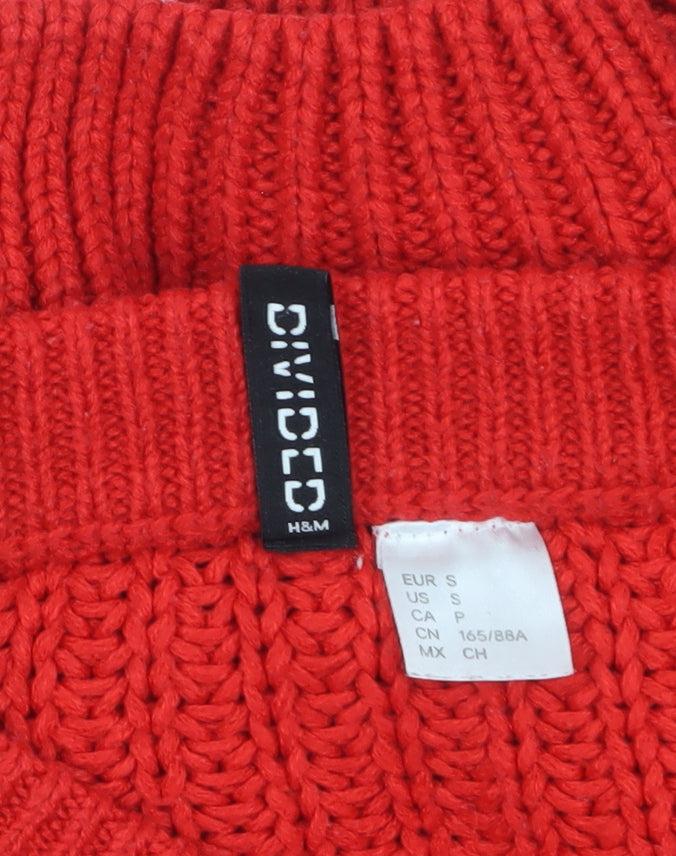 Womens UK Size S H&M Red Pullover Jumper