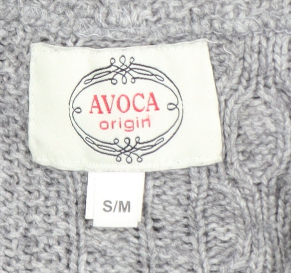 Womens UK Size S Avoca Grey Cardigan Jumper