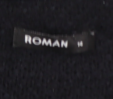 Womens UK Size 14 Roman Black Cardigan Jumper