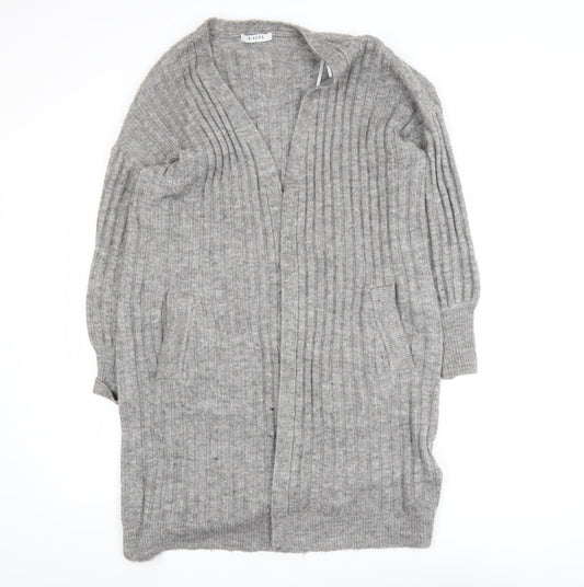 Womens UK Size S Pieces Grey Cardigan Jumper