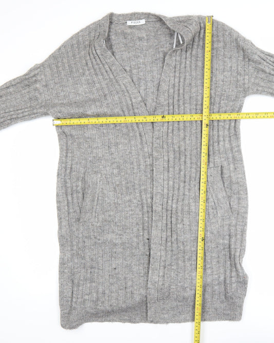 Womens UK Size S Pieces Grey Cardigan Jumper
