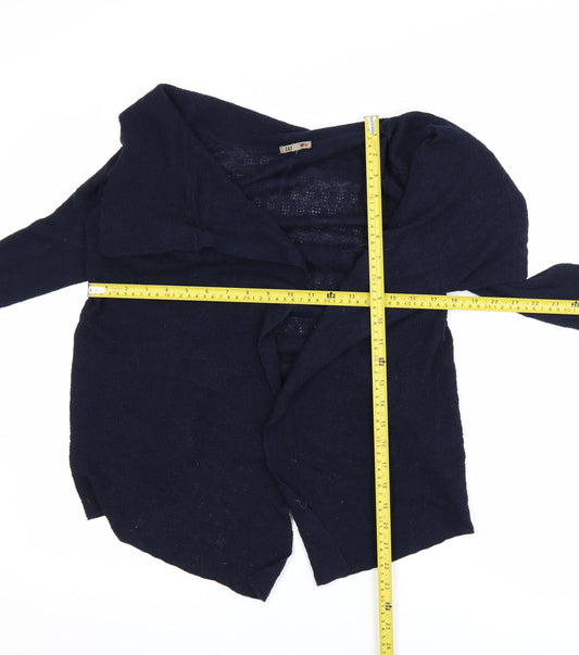 Jigsaw Women's Blue Wool Blend Open Cardigan Size S