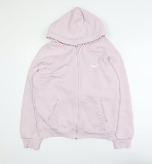 Nike Women's Pink 2XL Cotton Full Zip Hooded Track Jacket