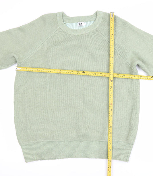 Kin by John Lewis Men's Green Cotton Wool Crew Neck Jumper Size S
