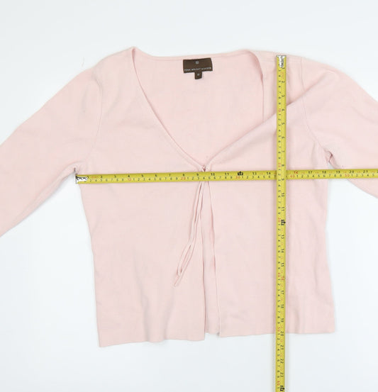 Fenn Wright Manson Women's Pink V-Neck Tie Front Cardigan Size 12