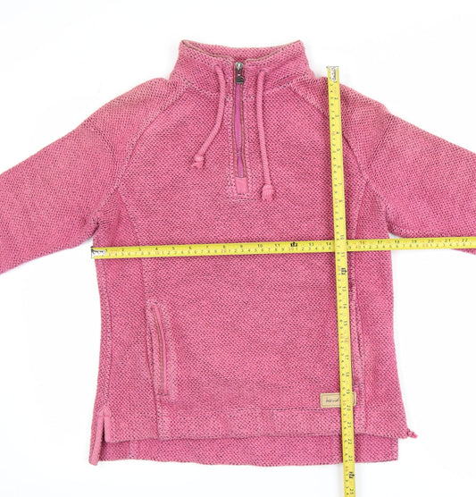 Weird Fish Womens Pink 1/4 Zip Knit Jacket Size 8 Outdoor Casual