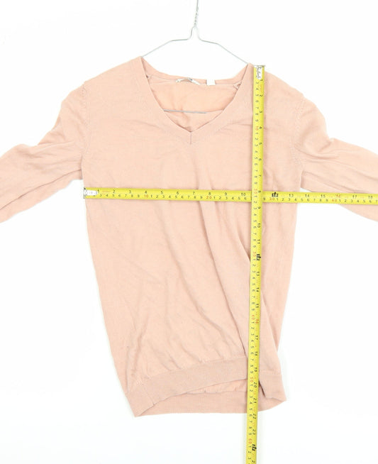 Uniqlo Womens Beige Wool V-Neck Pullover Jumper XS