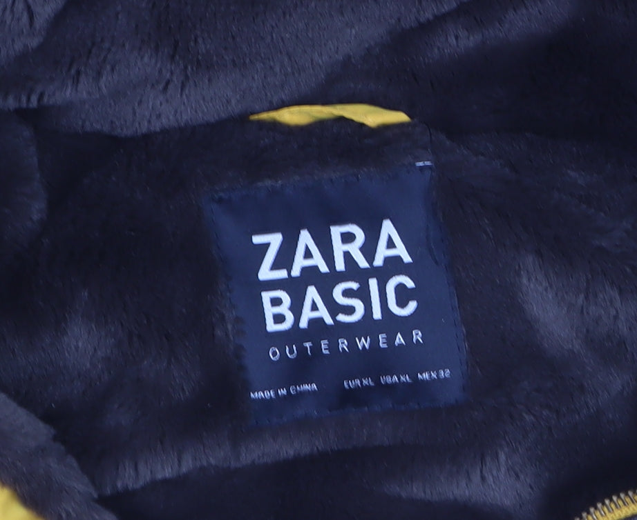 Womens UK Size XL Zara Yellow Puffer Jacket