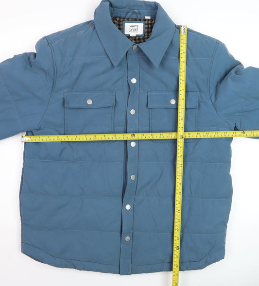 Mens UK Size L White Stuff Blue Quilted Coat