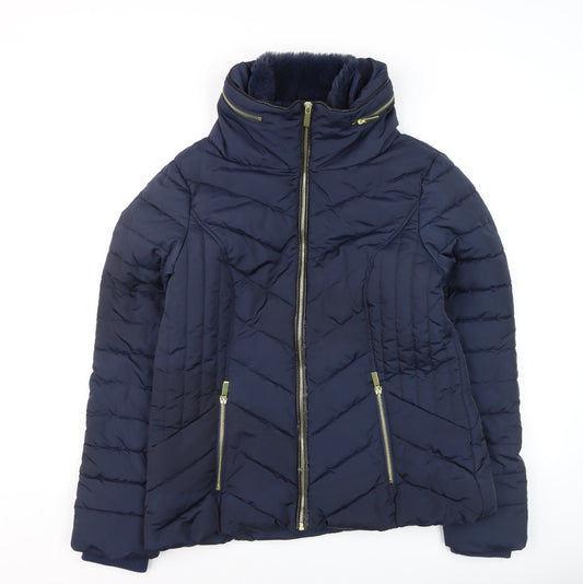 Womens UK Size 12 Oasis Blue Puffer Jacket
