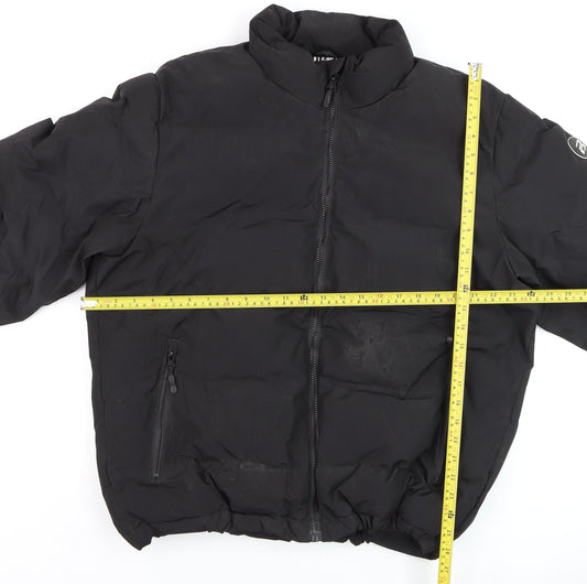 Mens UK Size L Pull & Bear Black Puffer Jacket