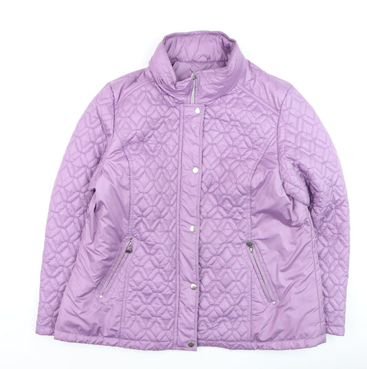 Womens UK Size L Damart Purple Quilted Coat
