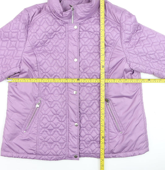 Womens UK Size L Damart Purple Quilted Coat