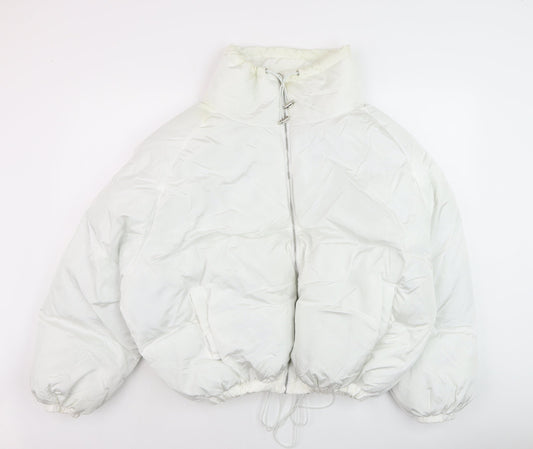 Womens UK Size 2 PRETTYLITTLETHING White Puffer Jacket