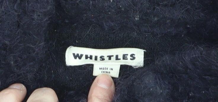 Womens UK Size 16 Whistles Black Biker Coat