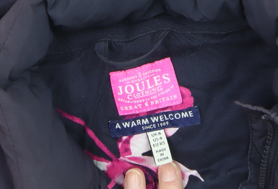 Womens UK Size 8 Joules Purple Puffer Jacket