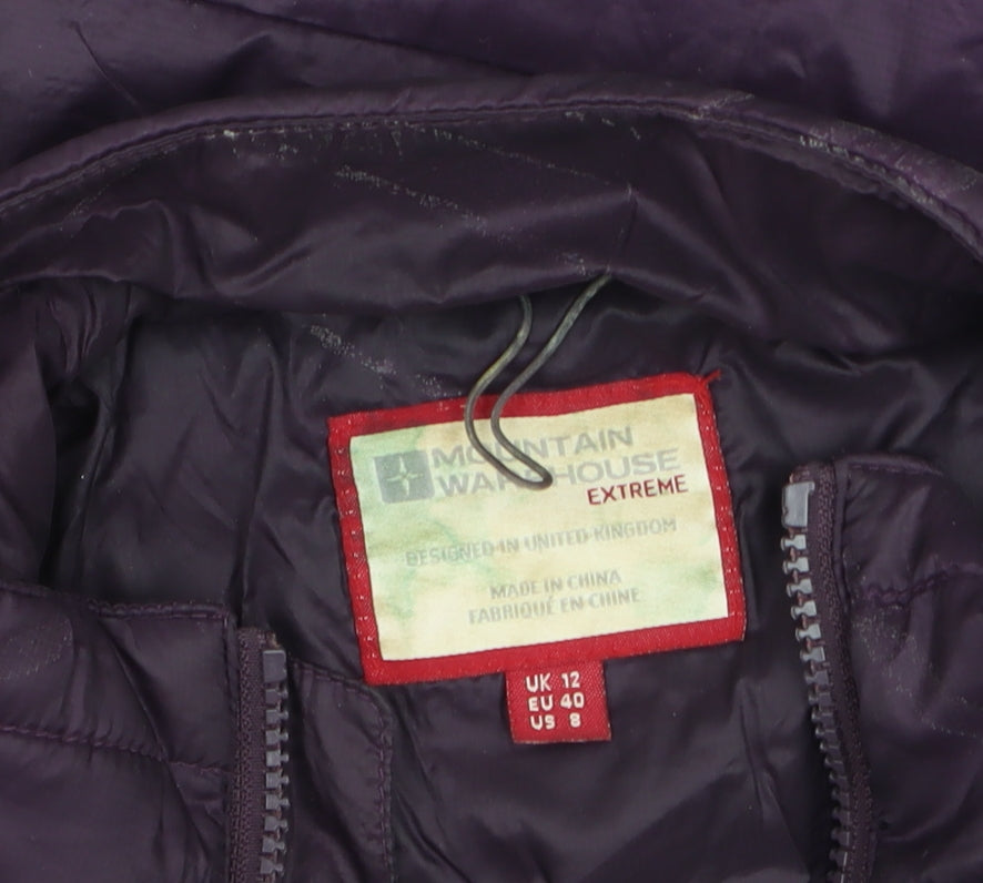 Womens UK Size 12 Mountain Warehouse Purple Puffer Jacket