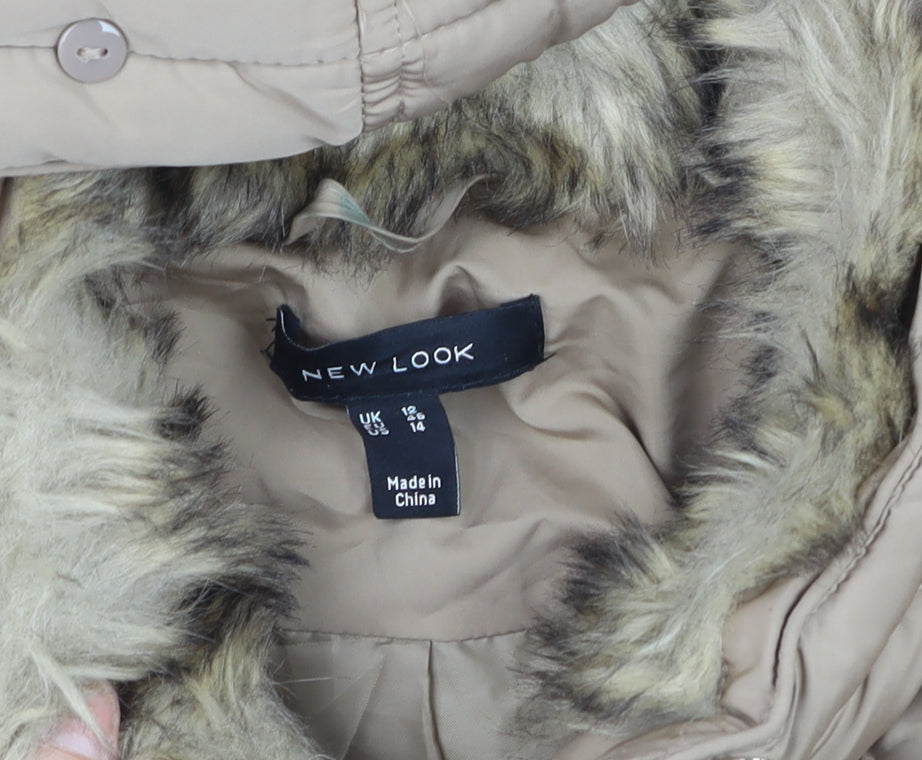 Womens UK Size 12 New Look Beige Puffer Jacket