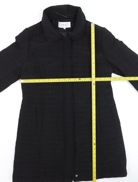Womens UK Size 12 EWM Black Quilted Coat
