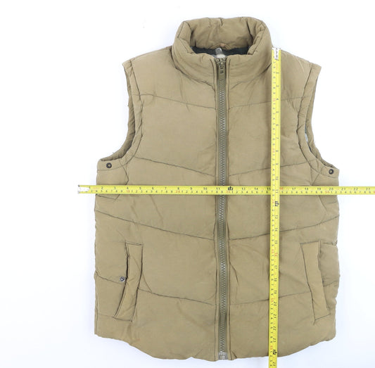 Next Men's Brown Quilted Bodywarmer Waistcoat S Regular Fit
