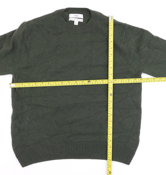 Marks and Spencer Men’s Green Lambswool Crew Neck Jumper M