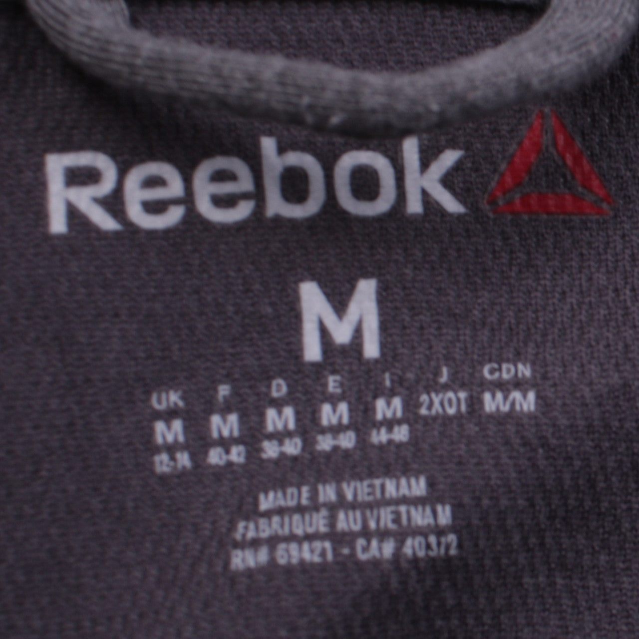 Womens UK Size M Reebok Grey Full Zip Hoodie