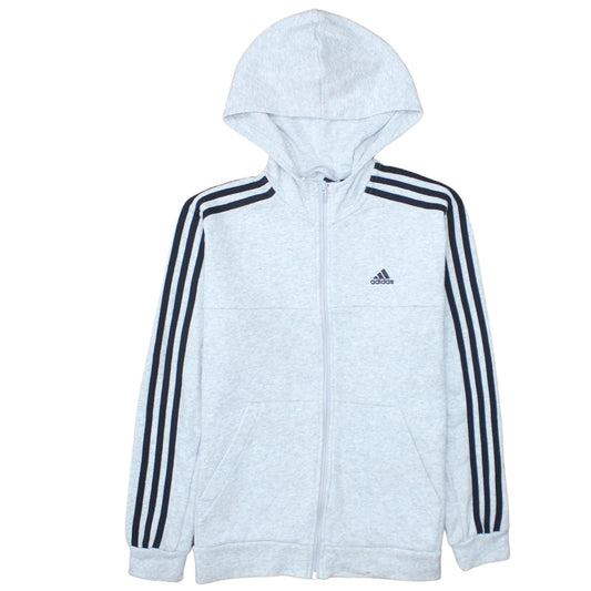 Additional front view of Adidas boys’ grey full zip hoodie 13-14 years lined sportswear