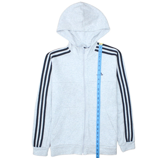 Adidas Boys Grey Full Zip Hoodie 13-14 Years Lined Sportswear