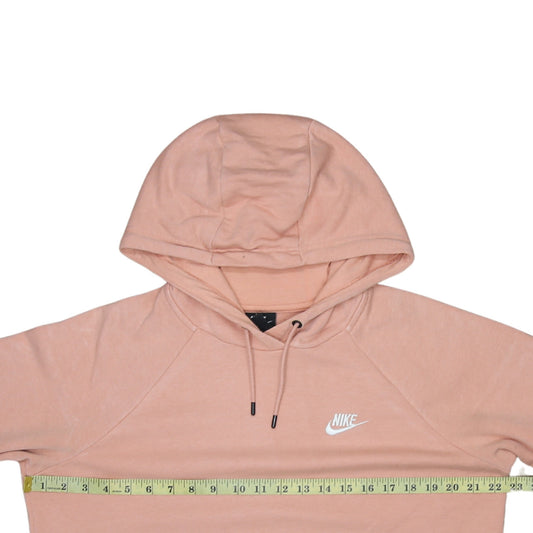 Nike Womens Pink Pullover Hoodie Medium Cotton Blend Logo Casual