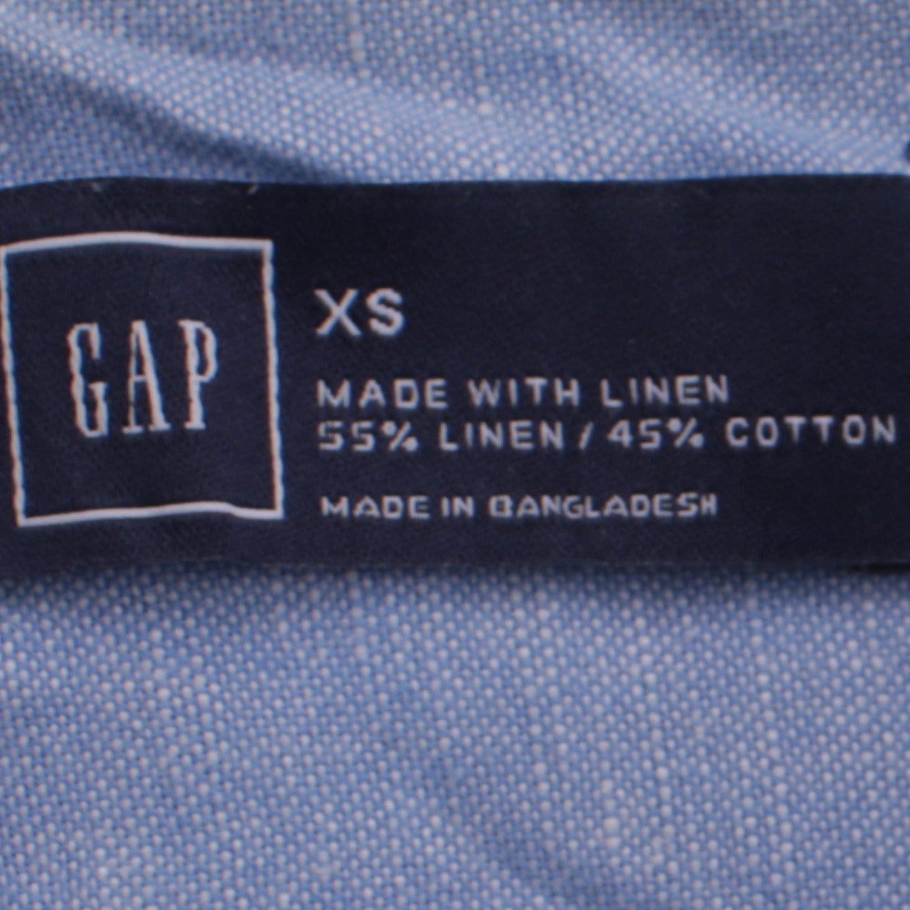 GAP Men's Blue Linen Cotton Long Sleeve Button-Up Shirt XS