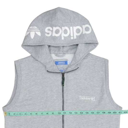 Adidas Men's Grey Sleeveless Full Zip Hoodie Vest M