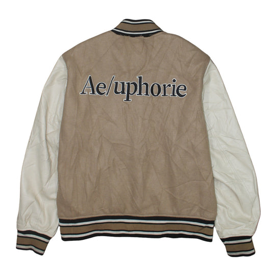 Mens UK Size M H&M Beige Varsity Jacket