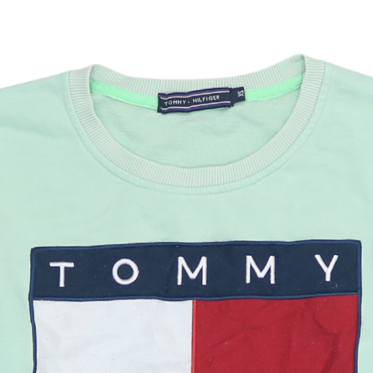 Womens UK Size XS Tommy Hilfiger Green Pullover Sweatshirt