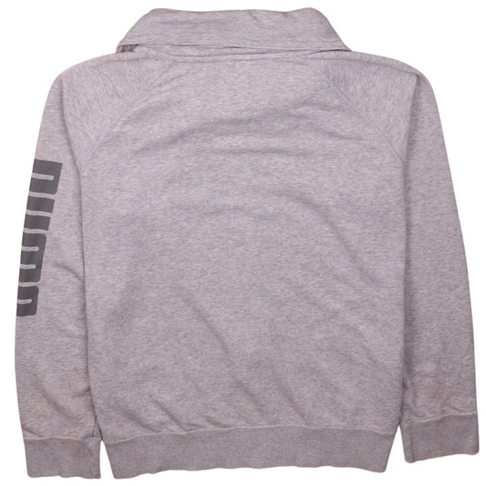 Puma Womens Grey Full Zip Sweatshirt Size XL Classic Fit Logo Print