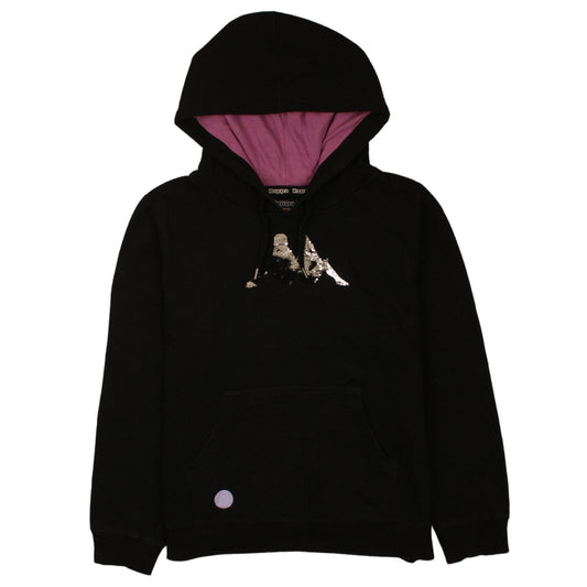Kappa Womens Black XL Sequin Logo Pullover Hoodie