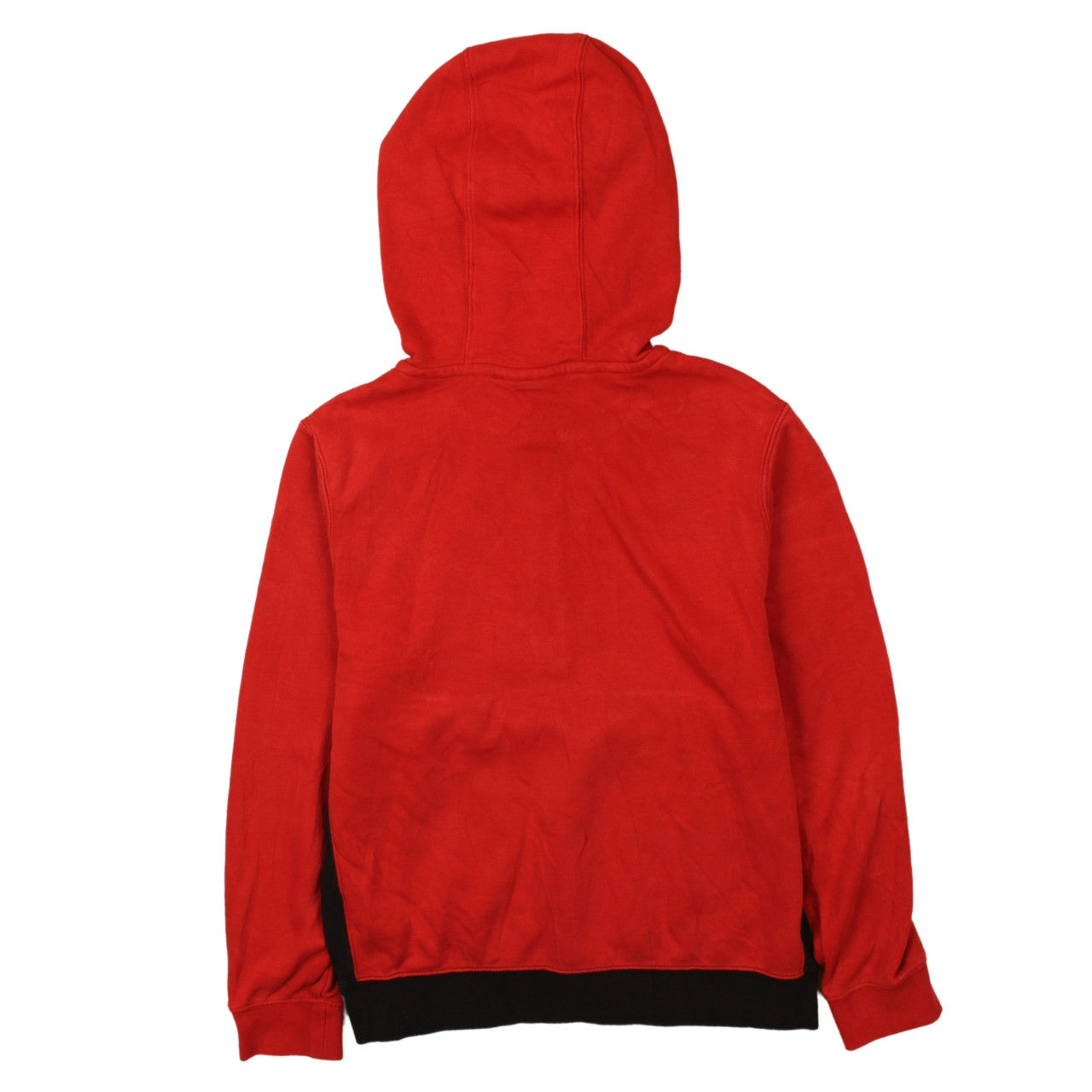 Brand and care label for Nike boys’ red colourblock 1/2 zip hoodie in, size L, 147-158cm