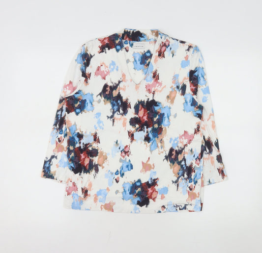 Eastex Womens Multicoloured Floral V-Neck Tunic Blouse Size 12
