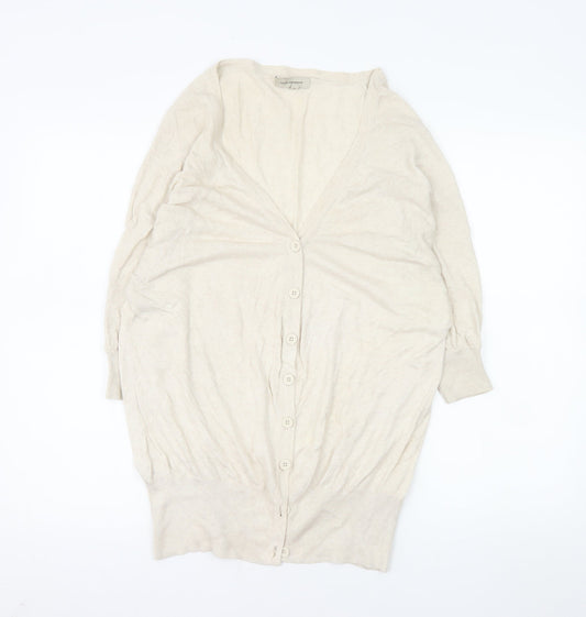 RJR.John Rocha Women’s Ivory Cotton Long Sleeve Cardigan Size 12