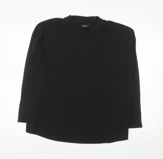 ONLY Maternity Black Mock Neck Long Sleeve Jersey Top Size L