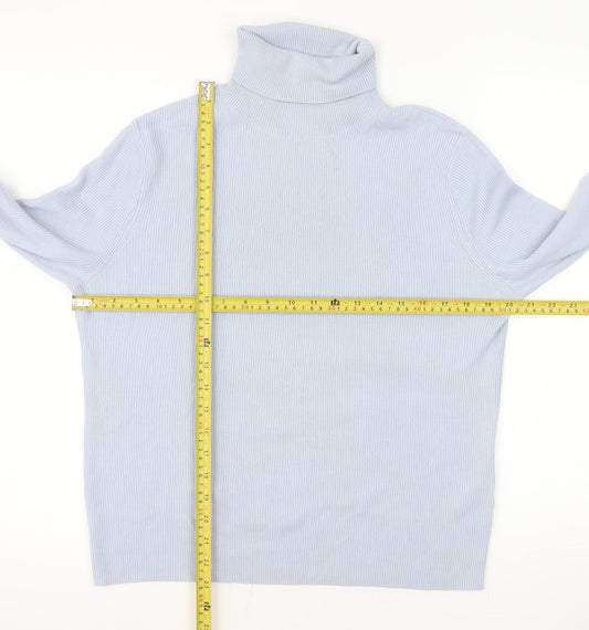 Collusion Women Blue Roll Neck Long Sleeve Acrylic Jumper Size 20