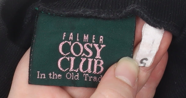 Brand and care label for Falmer Heritage Cosy Club Women's Black Long Sleeve Mock Neck Cotton Top S
