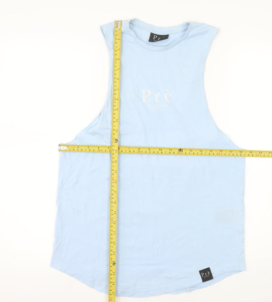 Prè London Men's Blue XS Cotton Sleeveless Tank Top