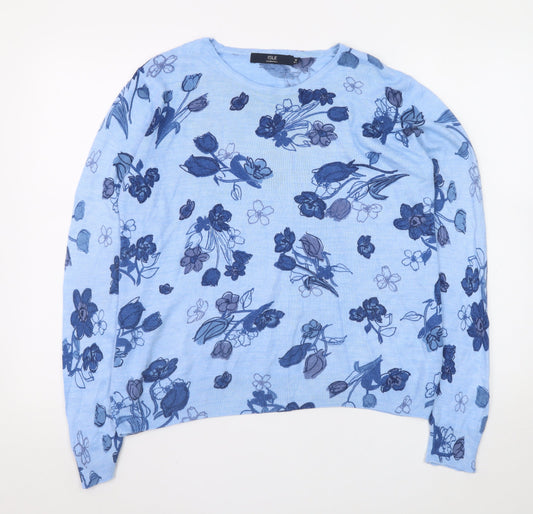 Womens UK Size 14-16 Isle Essentials Blue Pullover Jumper